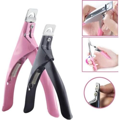 Professional Nail Art Clipper Special type U word False Tips Edge Cutters Manicure Colorful Stainless Steel Nail Art Tools