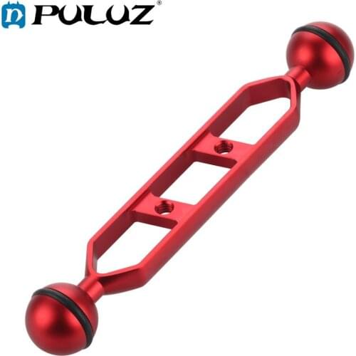 PULUZ 7.0 inch 17.8cm Aluminum Alloy Dual Balls Arm for Underwater Torch / Video Light (Black)