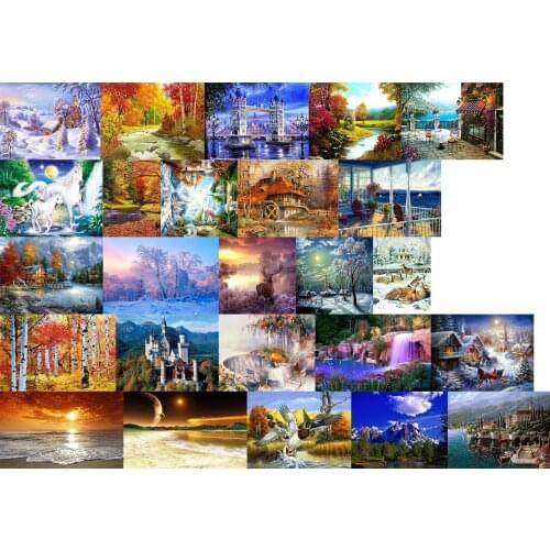 R8746 Landscape Bird cross stitch kit people 18ct 14ct 11ct count print canvas stitches embroidery DIY handmade needlework