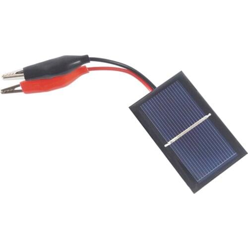 0.5V/400mA Solar Panel Polycrystalline Silicon DIY Battery Charger Module 0.2W Mini Solar Cell Toy With 80mm Alligator Clip Line