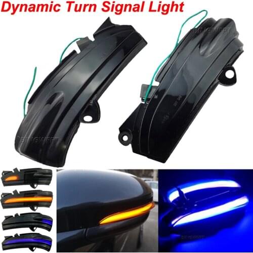 LED Dynamic Car Blinker Side Mirror Marker Turn Signal Blue/Yellow Bicolor Light Lamp Accessories For FORD MONDEO MK5 2014-2019