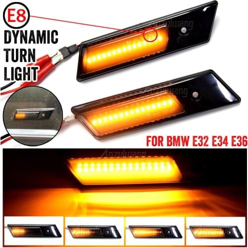 For BMW E32 E34 E36 1990-1996 M3 3 5 7 Series Led Dynamic Turn Signal Light Side Marker Fender Sequential Lamp Indicator Blinker