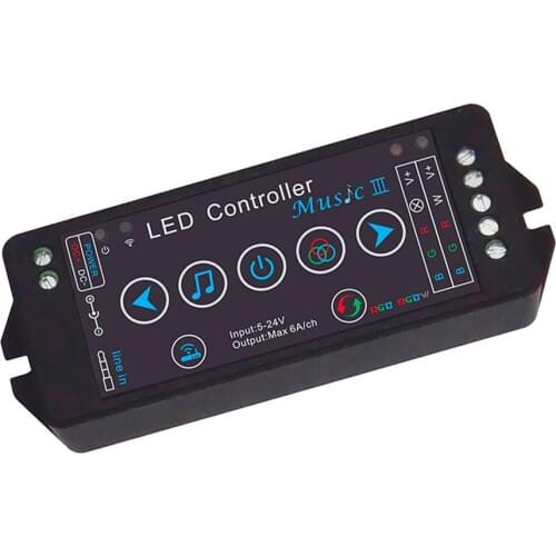LED RGB Strip Music Controller DC5-24V Smartphone APP WIFI Control 3 Modes To Control for IOS Android Music 3 Led Controlle