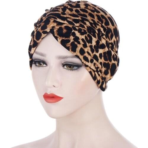 Twist Knot Muslim Women Stretch Cotton Striped Floral Turban Beanies Hat Head Wrap Caps Headwear Hair Cover 13 Colors