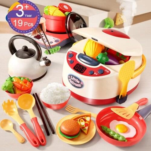 Simulation Intelligent Spray Electric Cooker Kids Kitchen Toys Pretend Play Steam Cooking Utensils Educational Toys For Children