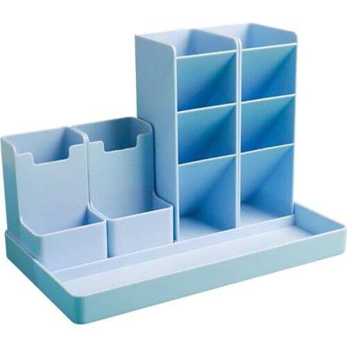 Vertical Pen Organizer with 4 Pen Holders 1 Tray Combine Freely Creative Desk Organizer Pen Holder Marker Storage Caddy