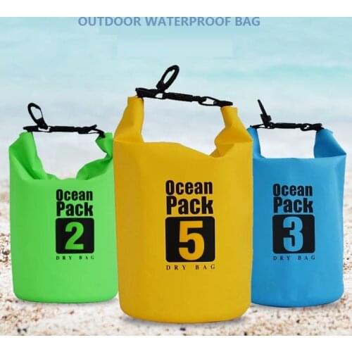 2L 3L 5L Outdoor Waterproof Bag Beach Swimming PVC Dry Bag Packing Organizers Boating Climbing Floating Sailing Pack Pouch