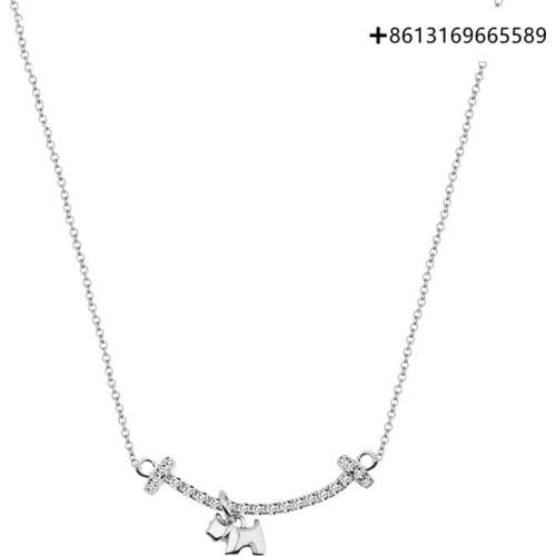 Fashionable new S925 silver smile contracted temperament fashion pendant clavicle chain female necklace female