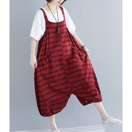 Korea Fashion Striped Preppy Style Sweet Girls Chic Summer Rompers 2021 New Women Clothes Culottes Casual Jumpsuit Overalls