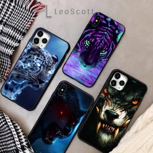Animal Lion Tiger Special effects Phone Case for iPhone 11 12 pro XS MAX 8 7 6 6S Plus X 5S SE 2020 XR Soft silicone