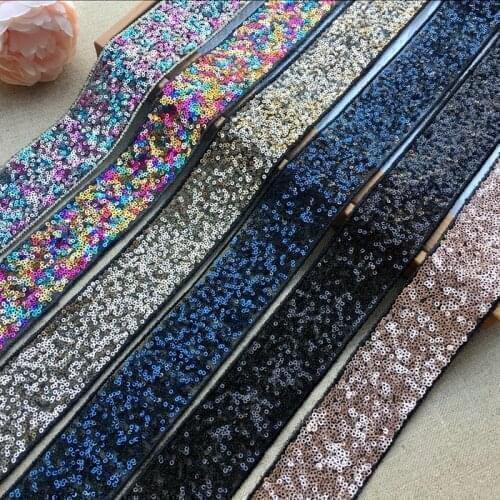 1Yard 4cm Glow Bead Manual Clothing Net Nail Bead Lace Ribbed DIY Dress Belt Material