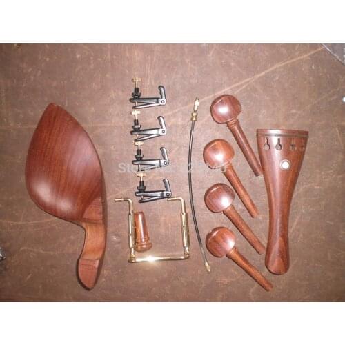 1 Set Rosewood Violin fitting with pegs endpin, tail guts, fine tuner 4/4