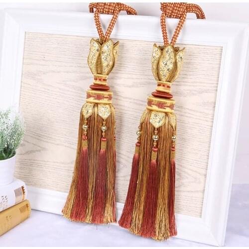 1PC Curtain Tieback High Quality Hanging Ball Curtain Hook Bandage Lashing Lobbing Strap Tassel Tieback Buckle Home Decoration