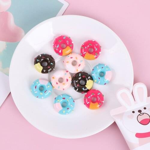 10Pcs/Set Cute Mini Candy Donut Doll Food Pretend Play Dollhouse Accessories Miniature Home Craft Decor Cake Kids Kitchen Toys