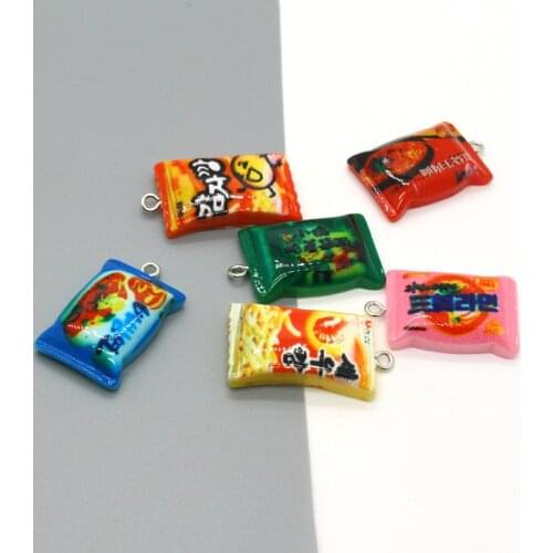 10pcs Korean Mini Instant Noodles Resin Flatback Earring Charms DIY Crafts Food Phone Keychains Necklace Pendants Jewelry Make