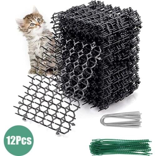 12Pcs Garden Anti Cat Mats Dog Cat Scat Repellent Prickle Strips Keep Cats Away Plants Flower For Garden Indoor Garden Supplies