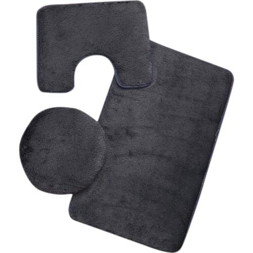 2pcs Microfiber Bathroom Rugs Set Shaggy Soft Bath Mat & U-Shaped Toilet Rug Non-Slip Machine Wash Dry Absorbent Shower In Stock