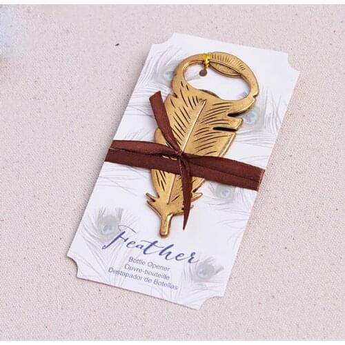 200pcs/lot Peacock feathers Bottle opener Wedding Favors gift elegant Party Favors Guests gift Giveaways SN120