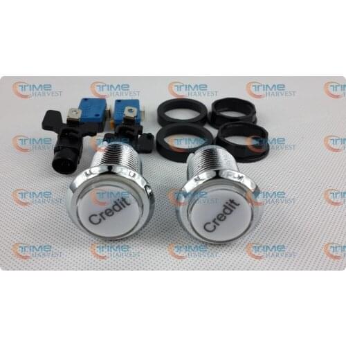 20pcs Credit silvering push button Illuminated Push Button arcade machine parts accessories Arcade machine Coin operator cabinet