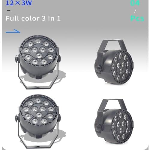 4pcs/lots Mini LED Par 12x3W RGB 3in1 LED Stage Light 12*3W Par Light 3in1 Disco DJ Wall Wash Light Wedding Stage Lighting