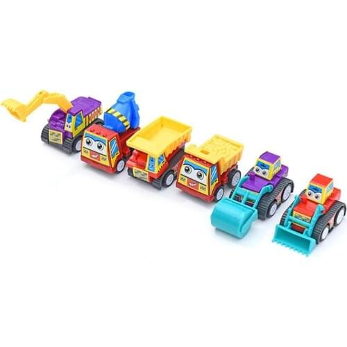 6Pcs Children Kids Mini Simulation Engineering Truck Fire Car Vehicle Model Toy