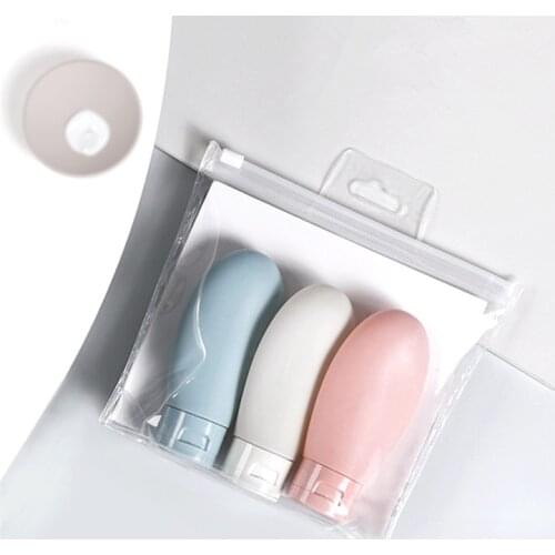 3Pcs 60ml Travel Accessories Cosmetics Container Soap Dispenser Shampoo Bottle Portable Multi-color Silicone Refillable Bottle