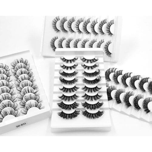 8pairs 3D Faux Mink Lashes Handmade High-Quality 18mm lashes Natural Long Dramatic Volume eye lashes Wholesale 25mm Mink Lashes