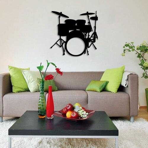 Drum Trumpet Set Wall Room Home Accessory Wooden Table 50x48cm