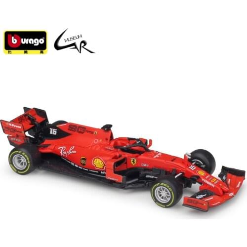 Bburago 1:43 F1 2019 Ferrar SF90 Formula One Racing Diecast Rally Scale Car Model Kit Display Collections Gift Toy