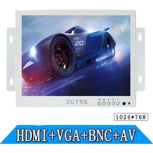 White 8 inch Open Frame Industrial monitor/metal monitor with VGA/AV/BNC/HDMI monitor