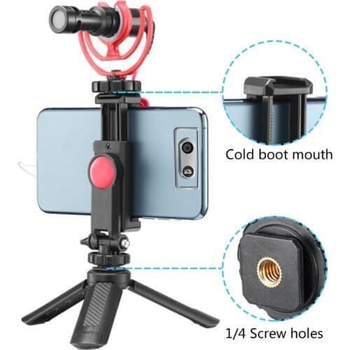 Smartphone Mobile Phone Holder Clip Head Mount Adapter with Vertical Horizontal Shooting for Tripod Monopod Stabilizer