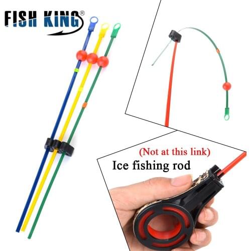FISH KING 20pcs 190mm Winter Ice Fishing Rod Top Section C.W 6-18g Mini Fishing Pole Portable Fishing Tackle
