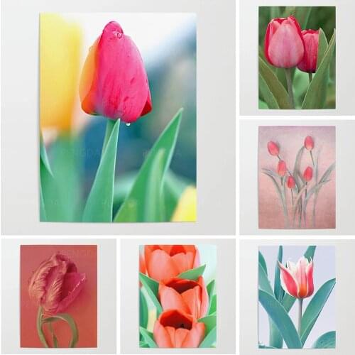 HD Printed Tulip Canvas Painting Wall Art Modular Colorful Flowers Poster Modern Home Decoration For Bedroom No Frame Pictures