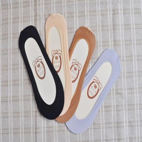 Cotton Sock Slippers Invisible Socks Women Solid Black Grey Skin Color Socks For Girls Thin Breathable Sock For Woman Summer