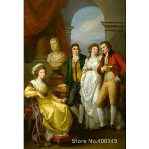 Painting by Angelica Kauffman Family portrait of Catherine Petrovna Baryatinskiy room decor oil on Canvas Handmade High quality