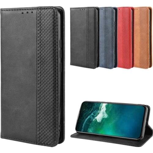 Leather phone case for VIVO V17 pro / Y11 2019 back Cover Flip card wallet with kickstand Retro Coque