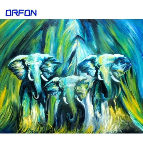 Orfon Frame Picture Colorful Elephant Diy Painting By Numbers For Adults Animals Painting Wall Art Picture Unique Gift Arts