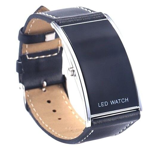 Popular Arch Bridge Style Mens Womens LED Watches Digital Date Faux Leather Strap Wrist Watches NO181 5V3J C2K5W