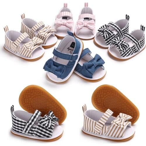 Brand New Baby Newborn Toddler Infant Baby Girls Soft Bowknot Sole Non-slip Crib Summer Sandals Shoes Cute Baby Shoes