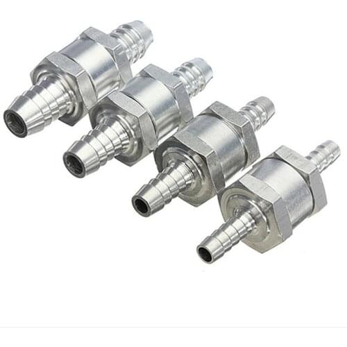 Aluminum Alloy Check Valve, 6/8/10/12mm Anti-Backflow Automotive One Way Non Return Check Valve for Gasoline Diesel Fuel