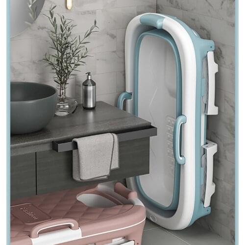 IMBABY 1.4m/55in Adult Childrens Folding Bathtub Portable Home Roller Massage Steaming Baby Bath Tub Thicken Bathtub Hot Sale