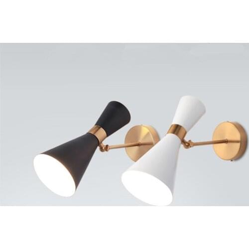 Modern Led Indoor Wall Mounted Lamp Metal 2 Heads Adjustable Corridor Stair Vanity Light Fixture Bathroom Wall Sconce Home Deco