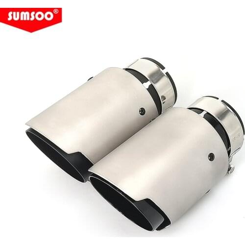 Genuine SUMSOO Car Universal Stainless Steel Exhaust Tip Inner Black Tail Pipe Tip Muffler for BMW BENZ Audi VW Golf Parts