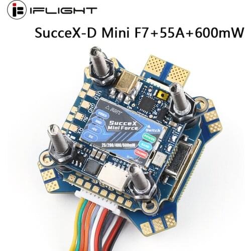 IFlight SucceX-D Mini F7 TwinG V2.0 Flight control W/ SucceX mini 55A ESC 2-6S Force 5.8G 600mW VTX Stack for FPV Racing Drone