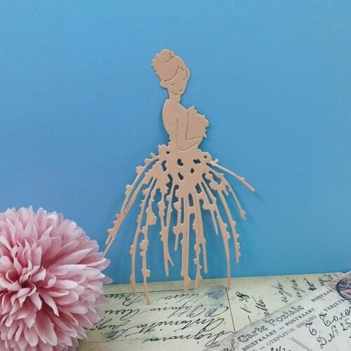 Flower Skirt Girl Cuting Dies Scrapbooking Embossing Folders for Card Making Craft DIY Clear Stamps and Slimline Die Cut Molds