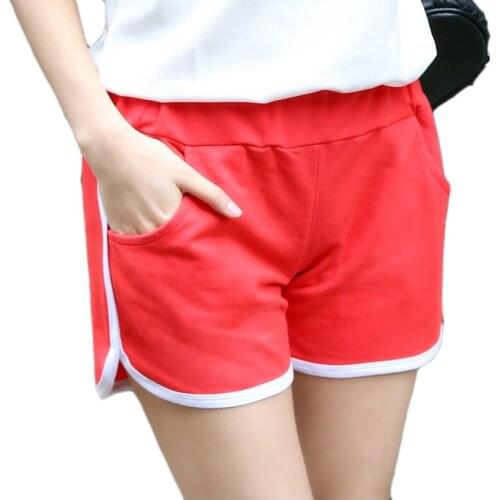 Women Short Female Girl Shorts Solid Color Black / Gray / Red Summer Casual Shorts Size M / L /XL