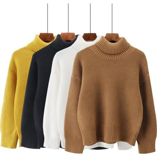 Autumn winter acrylic turtleneck sweater for women 2018 high quality long sleeve casual elegant sueter mujer