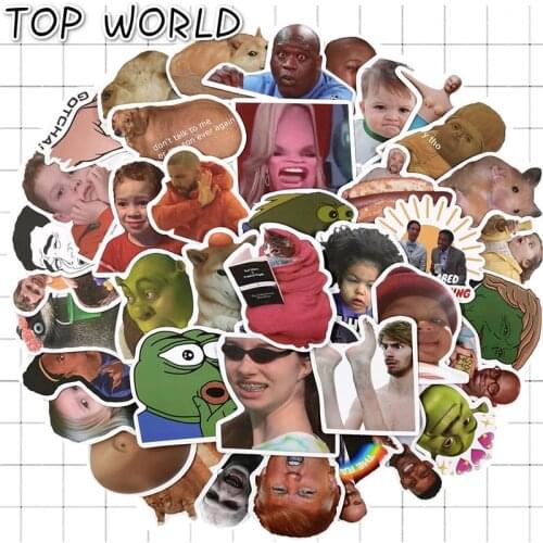 10/50pcs/set Web Celebrity Memes Stickers Diy Motorcycle Car Luggage Laptop Bicycle Skateboard Cartoon Sticker Kids Toys