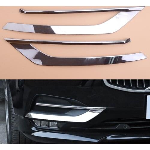 2pcs Chrome Front Fog Light Lamp Lower Bumper Cover Frame Trim Fit for Volvo S90 2017-2019