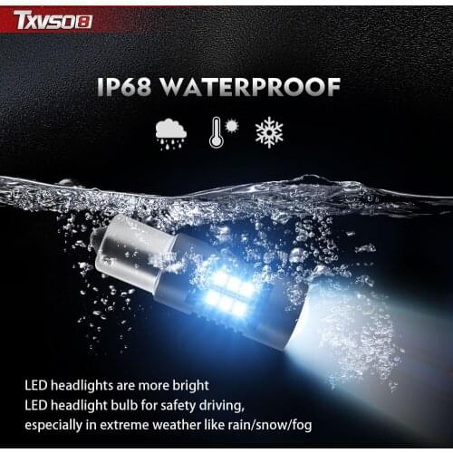 2PCS LED Singal Lamps 1156 BA15S P21W LED Bulbs 6000K Car Lights 1200LM Automotive Turn Signal Reverse Brake Lights 12V-24V